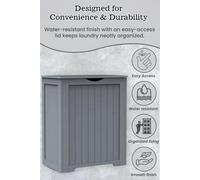 Hygrad Built to Survive Large Wooden Shaker Style Laundry Toys Clothes Bin Basket Hamper Storage With Lid - Grey