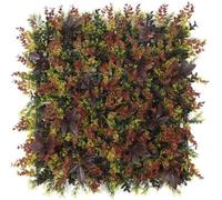 Hygrad Built to Survive Pack of 12 x Artificial Boxwood Topiary Screen Wall Hedge Grass 50 x 50cm For Indoor/Outdoor - Red | Size: 50 x 50 cm Hygrad Built to Survive Red 50 x 50 cm