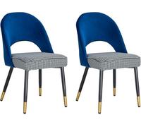 Hygrad Built to Survive Set Of 2 Dining Chairs Velvet Padded Seat Metal Legs Kitchen Chair Home Office Set