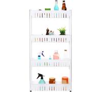 Hygrad Built to Survive Slim Slide Out Kitchen Trolley Rack Holder Storage Shelf Organiser Moving Wall Cabinets Tower Holder Rack On Wheels 4 Tier