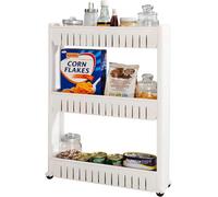 Hygrad Built to Survive Slim Slide Out Kitchen Trolley Rack Holder Storage Shelf Organiser Moving Wall Cabinets Tower Holder Rack On Wheels 3 Tier