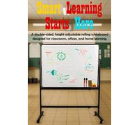 White Rolling Double Sided Free Standing Adjustable Board for Home Office School with Wheels (120 x 90cm)
