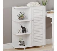 Hygrad Built to Survive Wooden Curved Free Floor Standing Adjustable Shelf Kitchen Bathroom Space Saving Cabinet Shelf With Single Shutter Door