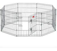 Hygrad Built to Survive X Large 36" Inches Foldable Metal Dog And Pet Playpen With Door - 8 Panel Wire Metal Dog Small Pet Animal Cat Exercise Playpen