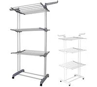 HYGRAD® Clothes Drying Rack 3 Tier Clothes Dryer Stand Foldable Laundry Clothes Rack Organiser UK (Grey)