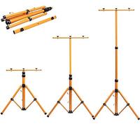 HYGRAD® Floodlight Tripod Stand, Twin Head -Could Mount 1 to 2 Lights, Portable Telescopic Outdoor Lamp Stand 160cm