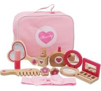 HYGRAD® Girls Make Up Toy Play Set Wooden Pretend Play Make Up Bag Set Make Up Artist Toy For Girls Gift Pretend Play Gift For Girls