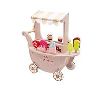 HYGRAD Kids Ice Cream Vendor Toy Childrens Wooden Ice Cream Food Truck Shop Toy Early Years Development Kids Gift For Ages 3-6 Years