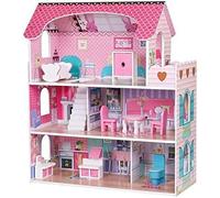 HYGRAD® Kids Wooden Doll House Play Set With Furniture & Accessories Pretend Play Cottage Penthouse Doll Sets For Role Play Kids Aged 3 Years + (Design 1)