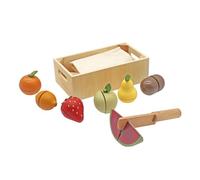 HYGRAD Kids Wooden Food Toys Play Sets Kitchen Toy Food Play Sets Cutting Pretend Play Toddler Kitchen Accessories Set Fruit Vegetables Kitchen Play Sets For Ages 3+ (Fruit Set)