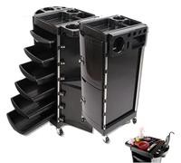 HYGRAD® Portable Barber Salon Cart Lockable Hairdresser Storage Cart Trolley 7 Tier Storage Cart On Wheels For Salon Tattoo Parlour Massage Parlour