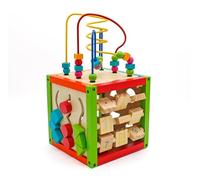 HYGRAD® Wooden Activity Cube 5 in 1 Montessori Activity Toy Kids Bead Maze Numbers Shape Play Toy Nursery Fun For Ages 2+