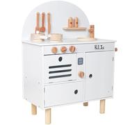 HYGRAD Wooden Kids Kitchen Play Set Vintage Style Childrens Kitchen Shef Pretend Play Set Life Size Full Kitchen Oven Stove Sink Set Up (White)