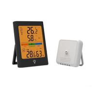 Hygrometer/Thermometer Featuring an Innovative Touch Control System for Ease of Use (black)