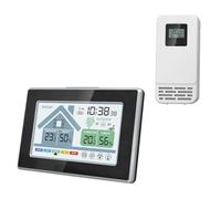 Hygrometer Thermometers Desktop Digital Temperature Humidity Measurement Meter Weather Stations with Time and Alarm Clock Temperature Humidity Monitor