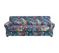 hyha Couch Cover, Floral Pattern, Stretch, Printed, 4 Pieces, Sofa Slipcovers, for 3 Separate Cushion Couch Sofa, Washable Furniture Protector for Dogs (Paisley Floral)