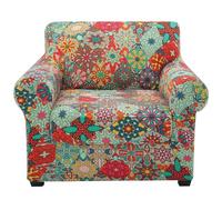 hyha Couch Covers, Chair/Sofa Covers, Floral Pattern, Stretch, Printed, 2 Pieces, Armchair Slipcover, Separate Couch Cushion Slipcover, Furniture Protector for Dogs(Armchair, Diamond Mandala)