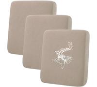 hyha Waterproof Couch Cushion Covers for Pets, Non Slip Sofa Seat Cover for Dogs Washable, Soft Thick Stretch Jacquard Fabric, Sofa Slipcovers with Elastic Bottom (3 Pieces, Taupe)