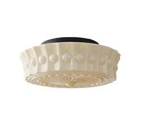 HYHDDM 13.7 Inch Antique White Milk Glass Ceiling Light, Traditional Drum Semi-Flush Mount, Vintage Chandelier for Bedroom Kitchen