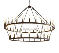 HYHDDM 16-Light Wagon Wheel Chandelier Farmhouse, 43 Inch Large Chandeliers for High Ceilings,Rustic Round Chandeliers(Black,26-Light)