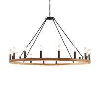 HYHDDM 16-Light Wagon Wheel Chandelier Farmhouse, 43 Inch Large Chandeliers for High Ceilings,Rustic Round Chandeliers(Matte Black,12-Light)