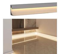 HYHDDM 30m Aluminum LED Baseboard Channel - White Skirting Lighting Profile with Diffuser, for Corridor & Theater Mood Lighting(2m (6.6ft))