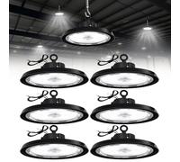 HYHDDM LED High Bay Light - 80W/100W/150W, 3000K/4000K/5000K CCT Selectable, IP65 for Garage Gym(100W UFO,6PACK)