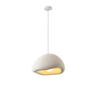 HYHDDM Scandinavian Pendant Light - Beige White Textured Resin Shade - 11.8in Dome Hanging Lamp for Kitchen Island, Bedroom(Beige,Medium)