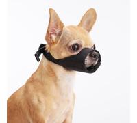 HYHIOTS Dog Muzzle for Small Dog, Short Snout Muzzles for Chihuahua Shih Tzu American Bully Boxer Puppy, Soft Anti Bark and Biting Muzzle for Medium Dogs for Grooming (Black, S)