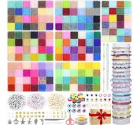 HYHJMISTY 75000pcs 2mm Glass Seed Beads for Jewelry Making Kit, 168Colors Small Bracelet Beads with Alphabet Letter and String for DIY Bracelets Necklaces Jewellery, DIY Art Craft Kit for Gifts