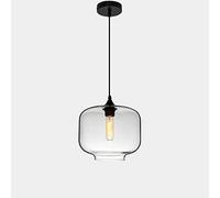 HYHJYMG 1-Light Vintage Industry Ceiling Lamp Bar Restaurant Front Aisle Living Room Cafe Chandelier Simple Color Fish Tank Glass Hanging Light (Default Hair Transparent Color)/D Interesting