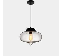HYHJYMG 1-Light Vintage Industry Ceiling Lamp Bar Restaurant Front Aisle Living Room Cafe Chandelier Simple Color Fish Tank Glass Hanging Light (Default Hair Transparent Color)/D Interesting