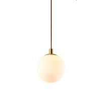 HYHJYMG 1 Lights Modern Globe Pendant Light Fixture Mid Century Restaurant Pendant Lighting with White Globe Glass Lampshade for Bar Living Room Bedroom Chandelier Light fixtures Made in China
