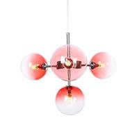 HYHJYMG 4 Light Mid Century Sputnik Glass Bedroom Chandelier | Modern Pendant lamp with a Brushed Chrome Finish | Bedroom Pendant lamp