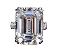 HYHJYMG 925 Sterling Silver Bridal Ring Cut CZ Large rectangular Zircon women's ring Luxury women's wedding engagement ring Engagement Rings Vintage Promise Rings Platinum Big Women CZ Rings