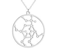 HYHJYMG 925 Sterling Silver Serotonin Necklace For Women And Men, Dopamine Molecule Necklaces Chemical Formula DNA Necklace Serotonin Structure Formula Pendant Choker Science Biology