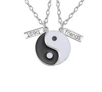 HYHJYMG 925 Sterling Silver Yin Yang Necklace for Men and Women, Yin and Yang Taichi Pendant Necklace, Adjustable Pendant Choker, Yin and Yang Necklaces, Yin Yang Necklace for Men, Yin