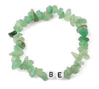 HYHJYMG Accessories Beaded Bracelets,Alphabet Bracelets Natural Aventurine Gravel Be Pendant Bangles Green Elastic Crystal Bracelet Reiki Crystal Jewelry for Men Women