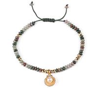 HYHJYMG Accessories Beaded Bracelets,Braided Bracelets Natural Indian Agate Beads Pearl Shell Pendant Adjustable Crystal Bracelet Lucky Stone Jewelry for Men Women