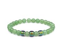 HYHJYMG Accessories Beaded Bracelets,Natural Green Aventurine Beads Beaded Bracelets,Temperature Sensing Beads Pendant Bangles,Elastic Crystal Bracelet Reiki Crystal Jewelry for Men Women