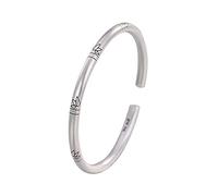 HYHJYMG Accessories bracelet s999 pure matte simple and versatile ladies open bracelet bangle birthday gift