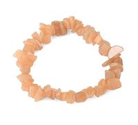 HYHJYMG Accessories Braided Bracelet,Irregular Chips Crystal Bracelets Natural Orange Moon Stone Pendant Bangles Elastic Bracelet Reiki Crystal Jewelry for Men Women