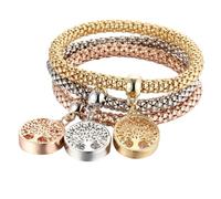 HYHJYMG Accessories Locking Bracelet With Key For Women And Men - 925 Sterling Silver 3Colors/Lot Tree Bracelet Crystal Owl Key Lock Music Note Butterfly Heart Charm Bangle, Lock And Key Necklace For