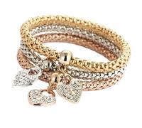 HYHJYMG Accessories Locking Bracelet With Key For Women And Men - 925 Sterling Silver 3Colors/Lot Tree Bracelet Crystal Owl Key Lock Music Note Butterfly Heart Charm Bangle, Lock And Key Necklace For