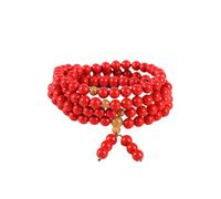 HYHJYMG Accessories Men Buddhism Bangles Women Bangles Bracelet for Men Bead Bond Bracelets for Couples Buddhist Red