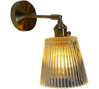 HYHJYMG Adjustable Arm Sconces Wall Lighting - Rustic Wall Lights with Crear Glass Shade V-intage Brass Wall Lamps,Wall lamp