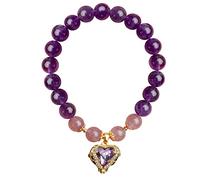 HYHJYMG Amethyst Bracelet - Natural 8mm Beads Chakra Crystal Energy Charm Bracelet for Women - Amythestyst Protection Healing Jewelry (6.5 for Her