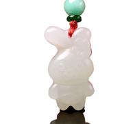 HYHJYMG Chinese Zodiac Jade Pendant Amulet Charm Jewelry White Chinese Fashion Men Gifts Necklace Carved Women Jadeite (Gem Color : Tiger)