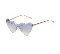 HYHJYMG Fashion Frameless Sunglasses Women Love Shape Rimless Sun Glasses Trendy Metal Gradient Lens Shades Female