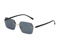 HYHJYMG Fashion Sunglasses Uv400 Color Lens Frameless Trendy Unisex Punk Style Sun Shades for Women and Men